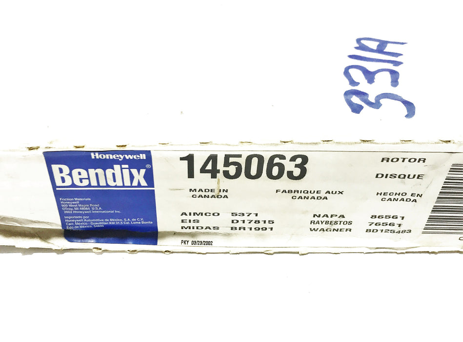 Bendix Brake Rotor 145063 NOS