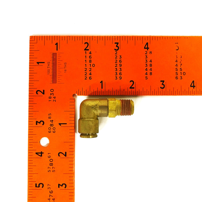 Unbranded Brass 3/8 inch Quick Connect x 1/4 inch Male NPT Elbow [Lot of 4] NOS
