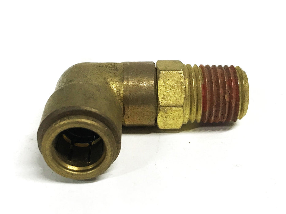 Unbranded Brass 3/8 inch Quick Connect x 1/4 inch Male NPT Elbow [Lot of 4] NOS