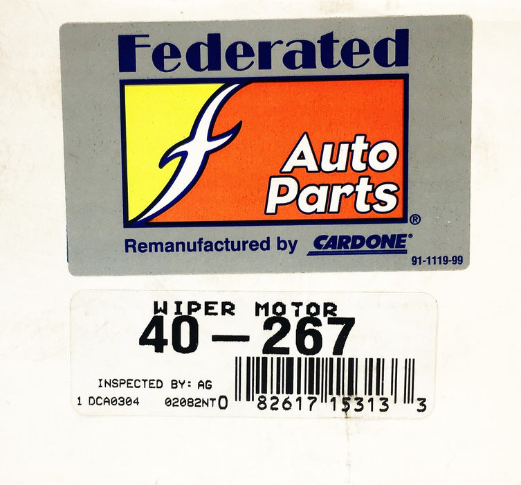 Federated Auto Parts Cardone Wiper Motor 40-267 REMANUFACTURED