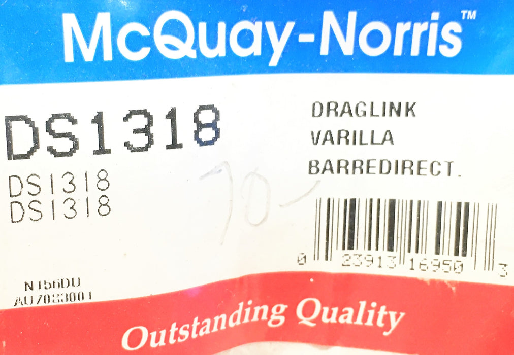 McQuay-Norris Steering Drag Link DS1318 NOS