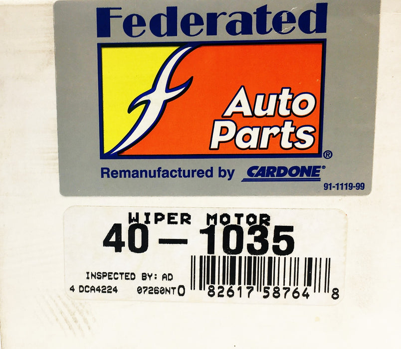 Federated Auto Parts Cardone Wiper Motor 40-1035 REMANUFACTURED