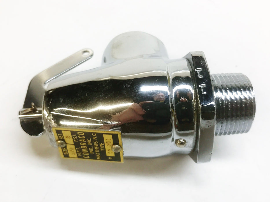 Conbraco 3/4" Chrome Pop Safety Valve 13-201-45 NOS