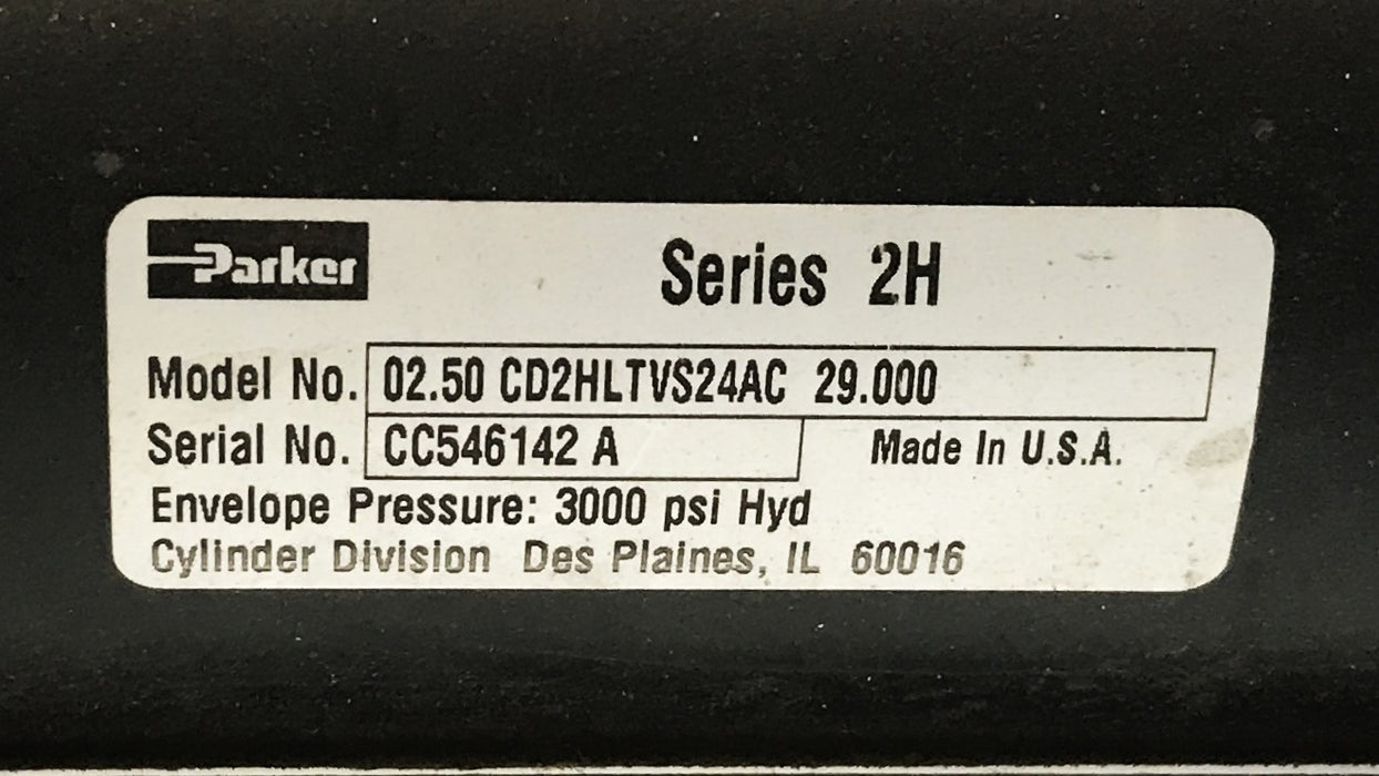 Parker Tie Rod Hydraulic Cylinder 0.250.CD2HLTVS24AC-29.00 REMANUFACTURED