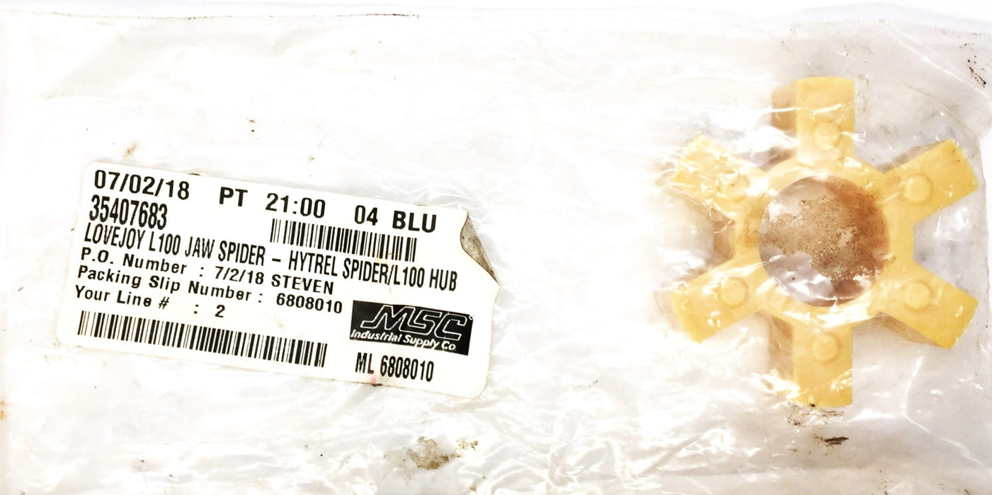 MSC/Lovejoy Flexible L100 Hytrel Jaw Spider 35407683 NOS
