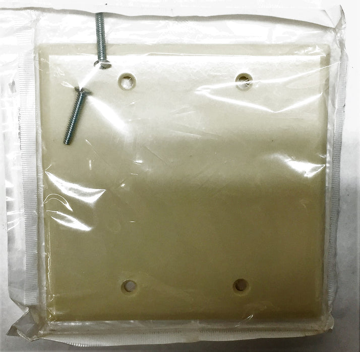 Leviton Ivory 2 Gang Thermoset Plastic Blank Wall Plate 001-86025 [Lot of 5] NOS