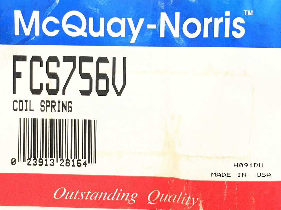 McQuay-Norris Suspension Coil Spring Set Black Pair FCS756V NOS