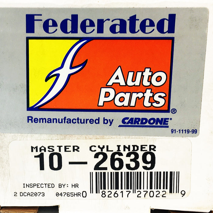 Federated Auto Parts Cardone Master Cylinder 10-2639 REMANUFACTURED