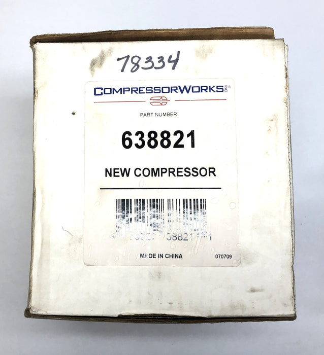 Compressor Works INC. A/C Compressor 638821 NOS