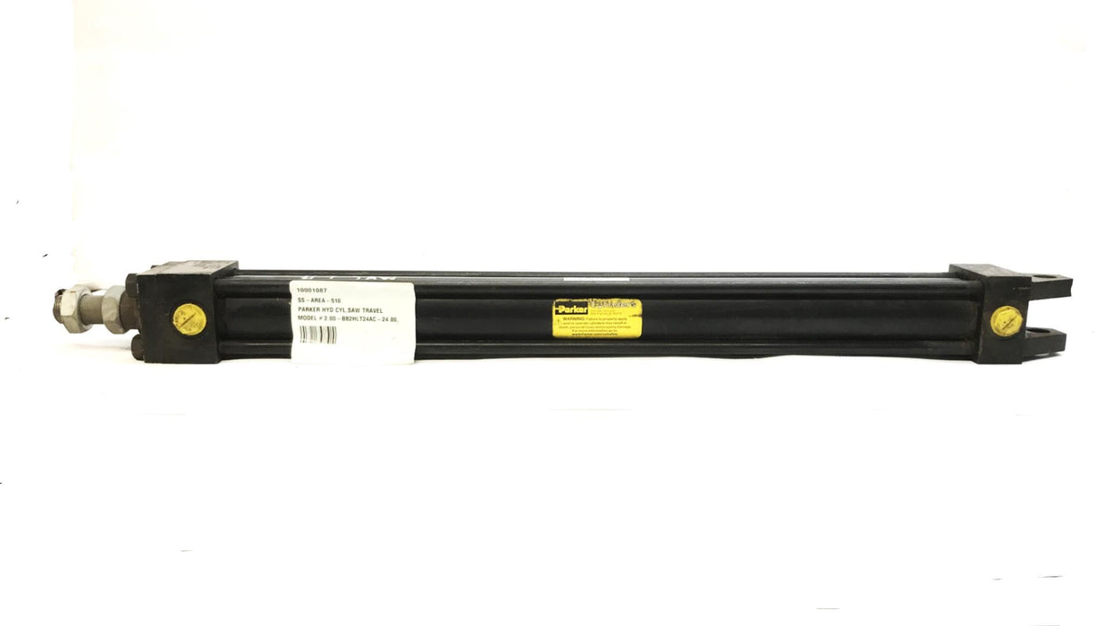 Parker Tie Rod Hydraulic Cylinder with Clevis 2.00-BB2HLT24AC-24.00 USED