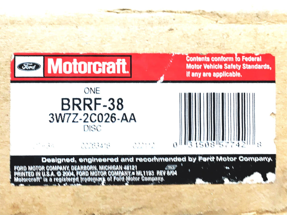 Motorcraft Ford Disc Brake Rotor BRRF-38 (3W7Z-2C026-AA) NOS