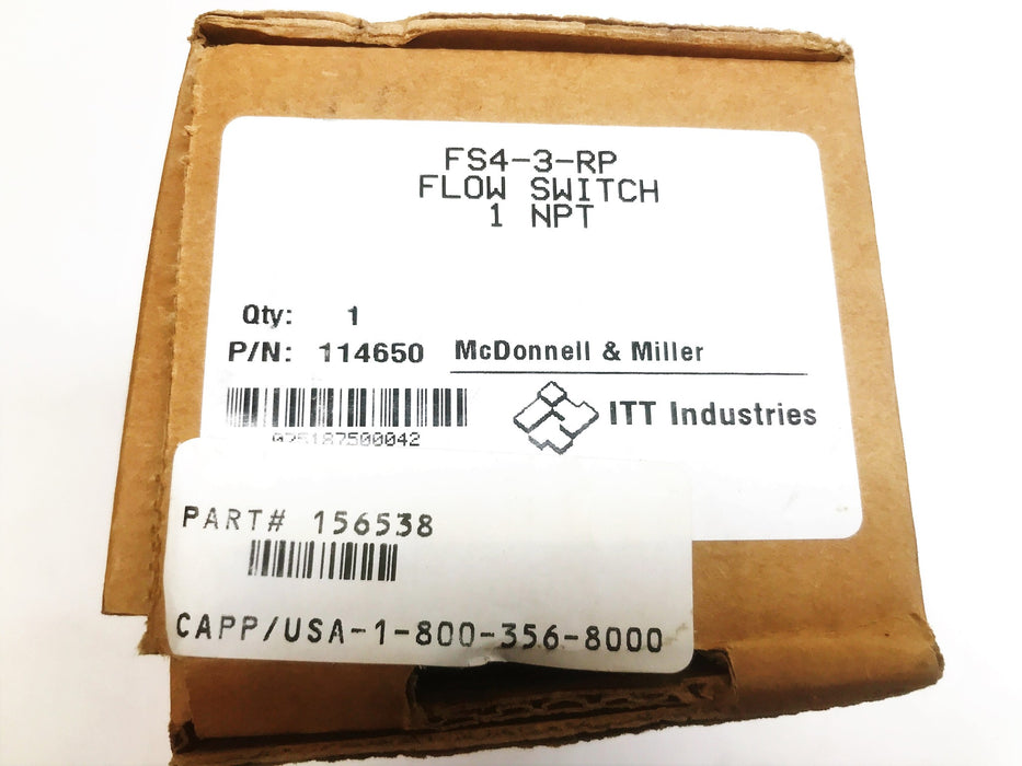 McDonnell & Miller Flow Switch FS4-3-RP NOS