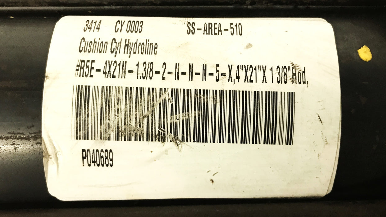 Eaton Hydroline Hydraulic Cylinder with Elbow R5E-4x21N-1.38-2-N-N-N-5-X USED