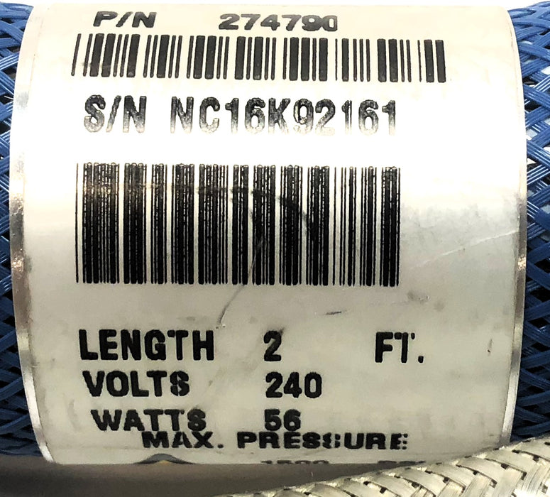 Nordson 2 Foot 240 Volt 56 Watt 1500 PSI Hot Melt Glue Hose 274790 NOS