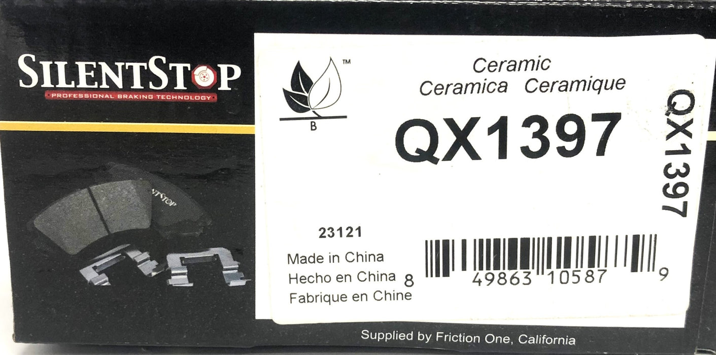 Silent Stop Ceramic Brake Pad Kit QX1397 NOS