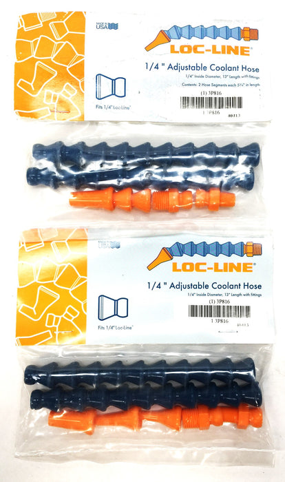 Loc-Line 1/4" x 13" (w/fittings) Adjustable Coolant Hose 3P816 [Lot of 2] NOS
