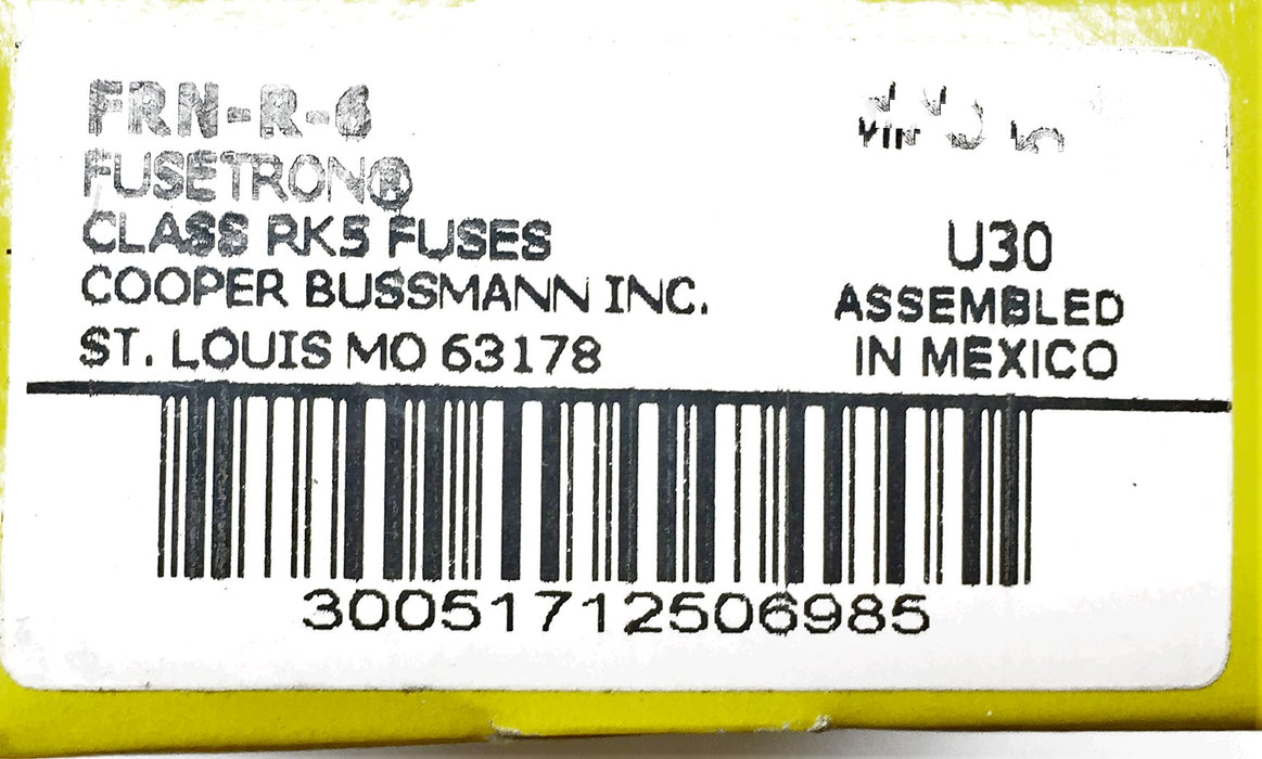 Bussmann Fusetron Fuse FRN-R-6 [Lot of 11] NOS