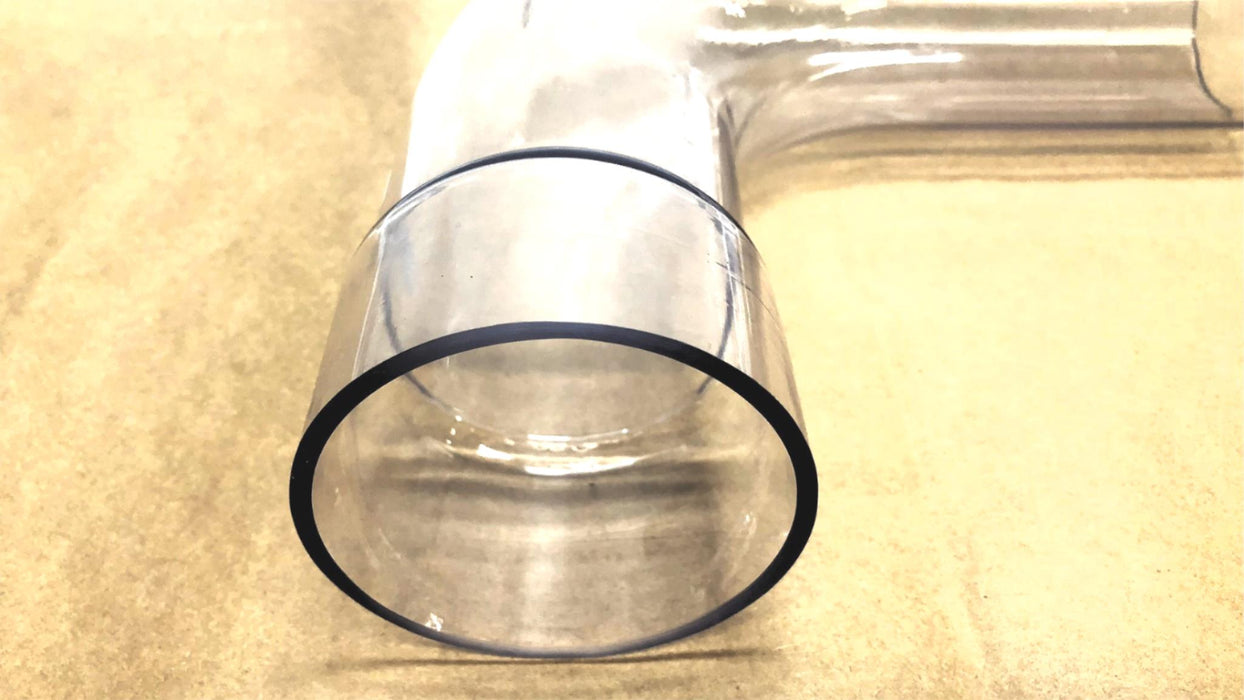 Templex 2-3/4" OD x 8-1/2" OAL Clear Single Bell 90 Degree Elbow NSB275 NOS