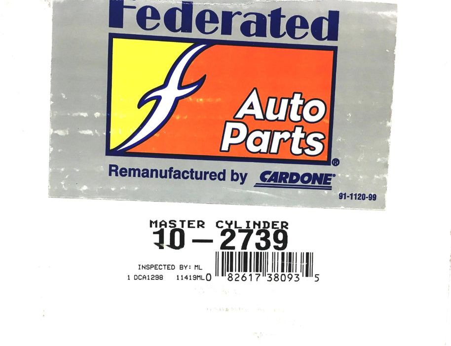 Federated Auto Parts Cardone Master Cylinder 10-2739 REMANUFACTURED