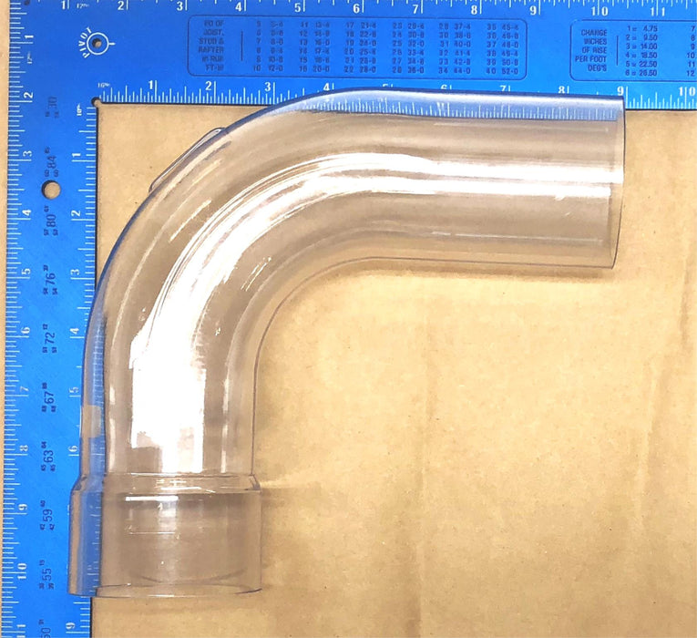Templex 2-3/4" OD x 8-1/2" OAL Clear Single Bell 90 Degree Elbow NSB275 NOS