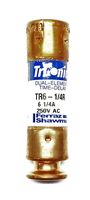 Trionic Dual Element Time Delay Fuse TR6-1/4R 250V [Lot of 6] NOS