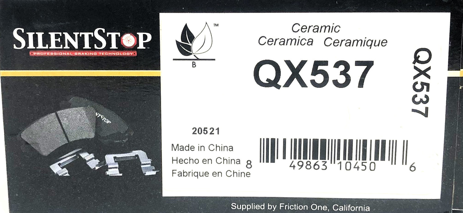 Silent Stop Ceramic Brake Pad Kit QX537 NOS
