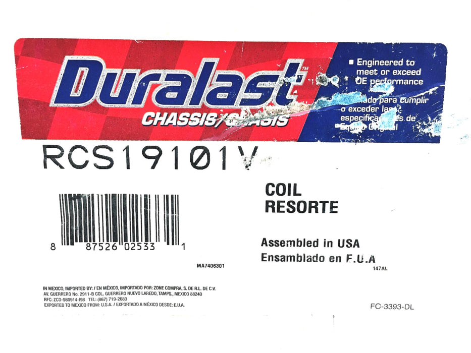 Duralast 6 Piece Set Rear Air Spring To Coil Spring Conversion Kit RCS19101V NOS