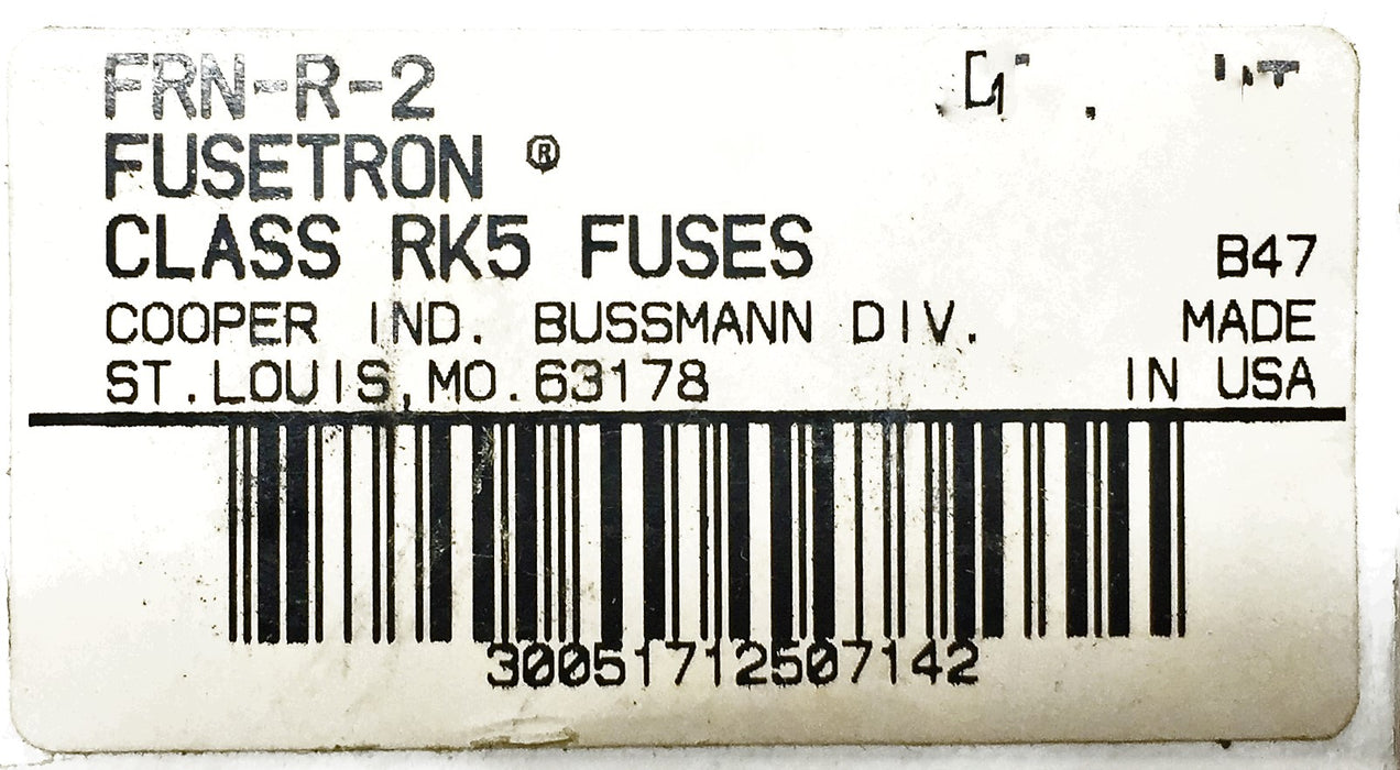 Bussmann Buss Fusetron Fuse FRN-R-2 (10-Pack) [Lot of 3] NOS