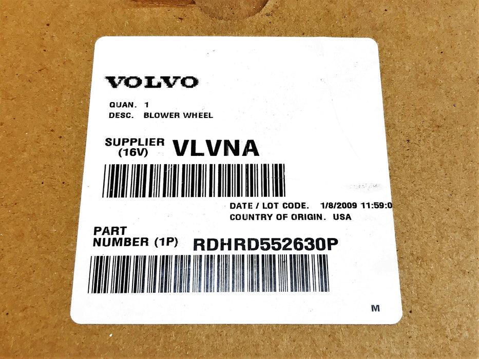 Volvo OEM Blower Wheel RDHRD552630P NOS