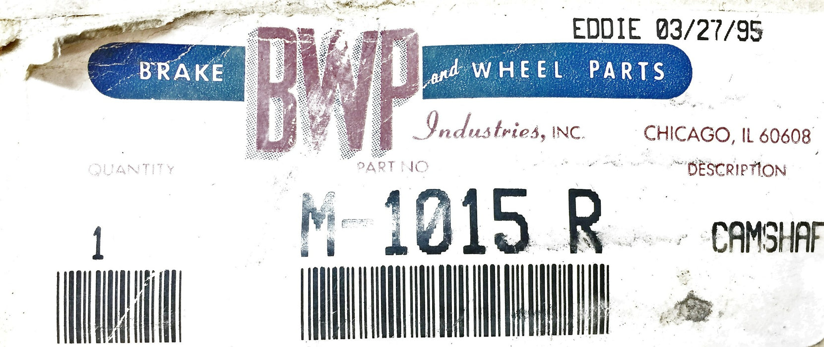 BWP Camshaft M-1015-R NOS