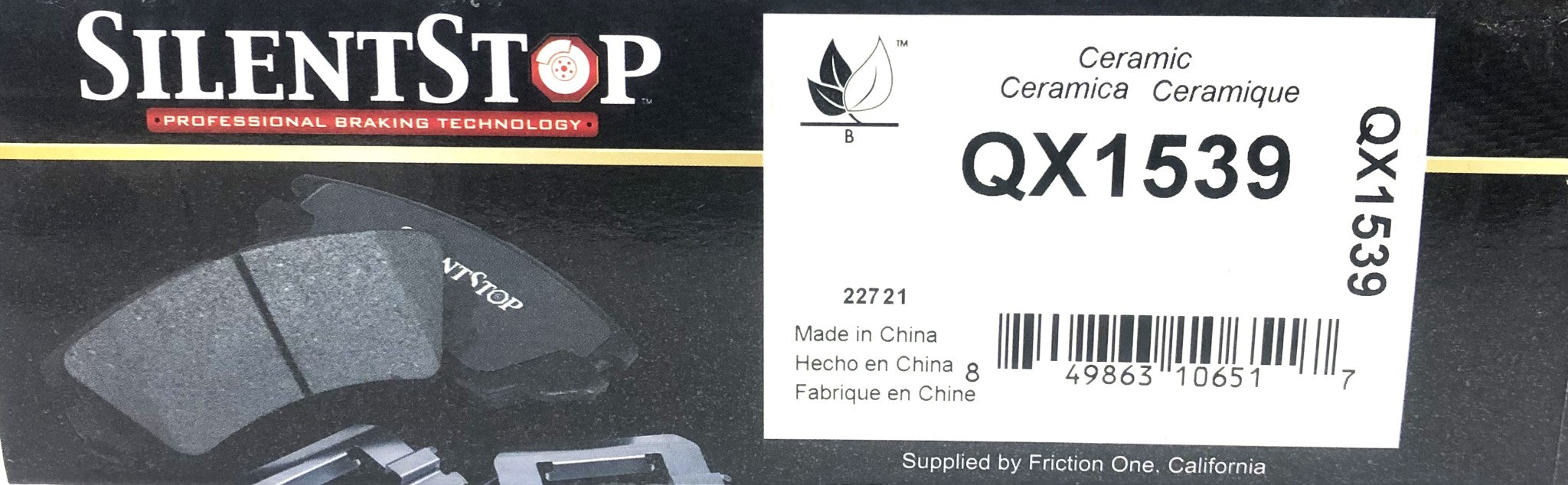 Silent Stop Ceramic Brake Pad Kit QX1539 NOS