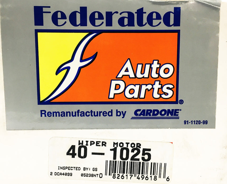 Federated Auto Parts Cardone Wiper Motor 40-1025 REMANUFACTURED