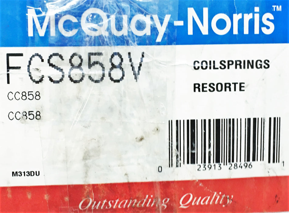 McQuay-Norris Suspension Coil Spring Set Black Pair FCS858V NOS