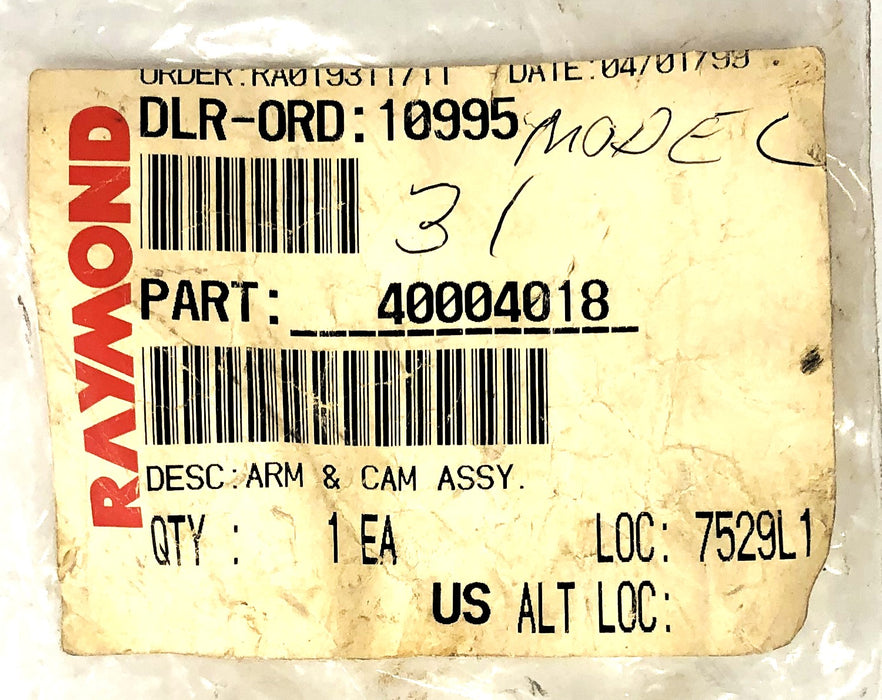 Raymond Arm & Cam Assembly 400-040/18 NOS
