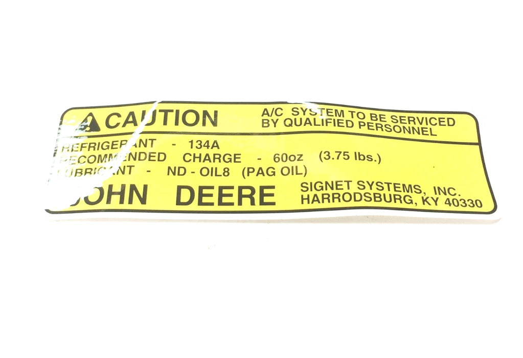 John Deere OEM Refrigerant Information Decal R134420 NOS