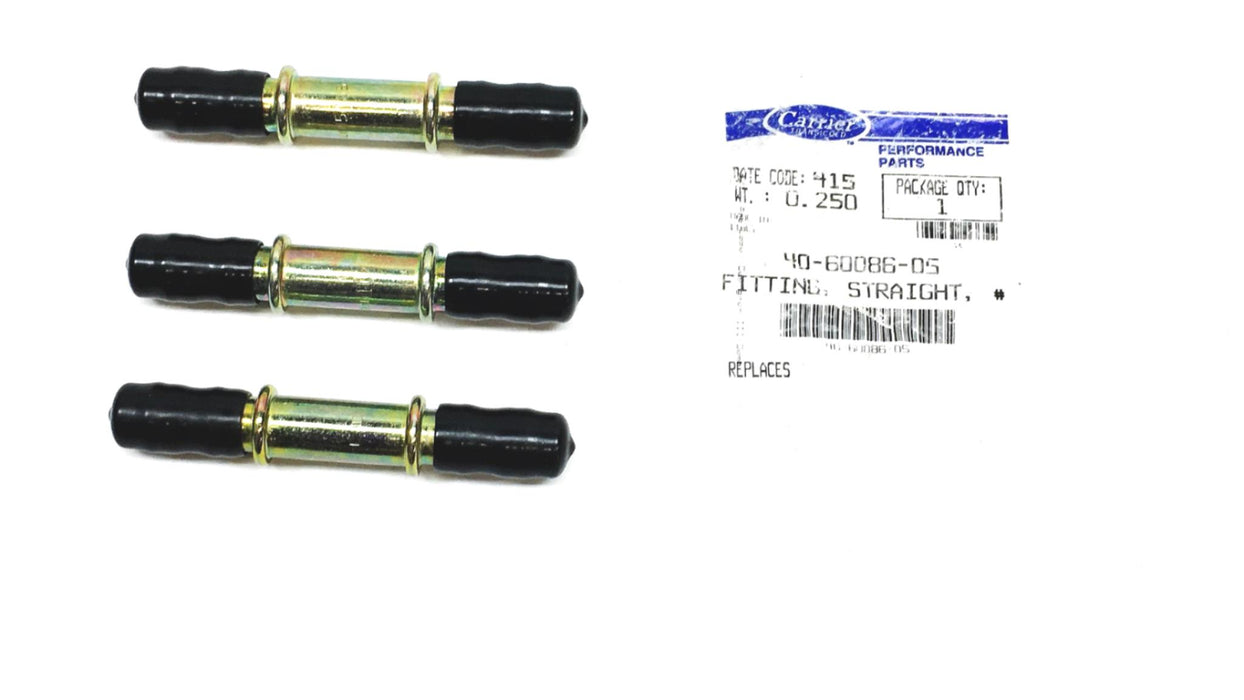 Carrier Straight Fitting 40-60086-05 [Lot of 3] NOS