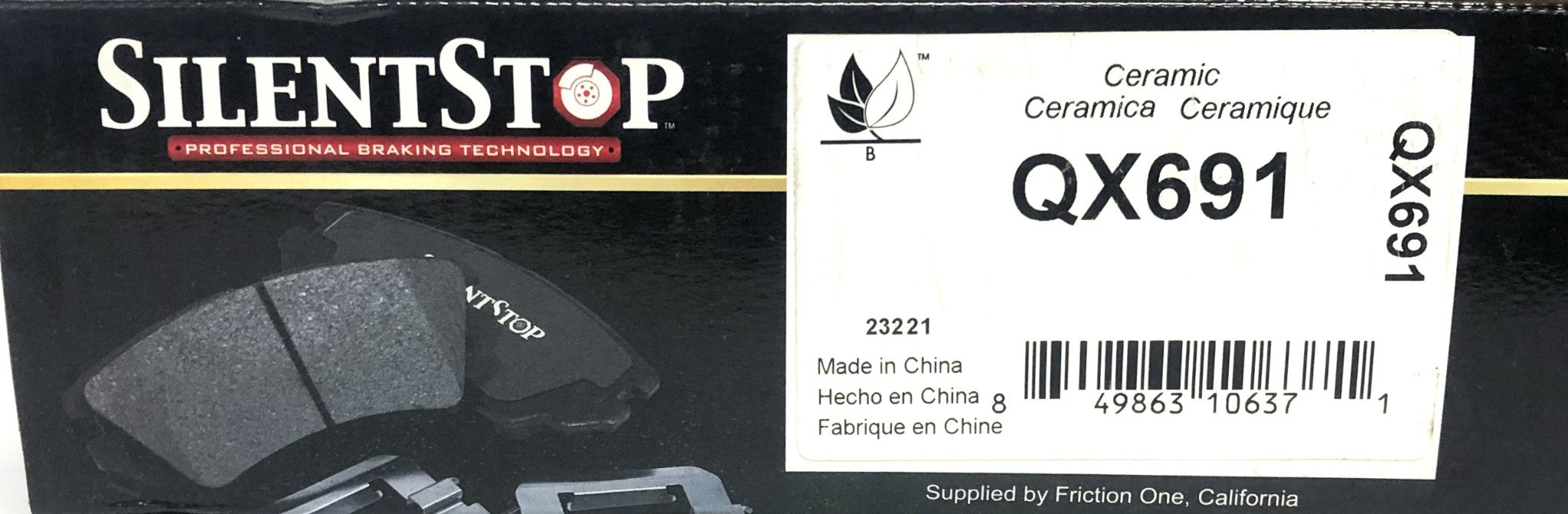 Silent Stop Ceramic Brake Pad Kit QX691 NOS