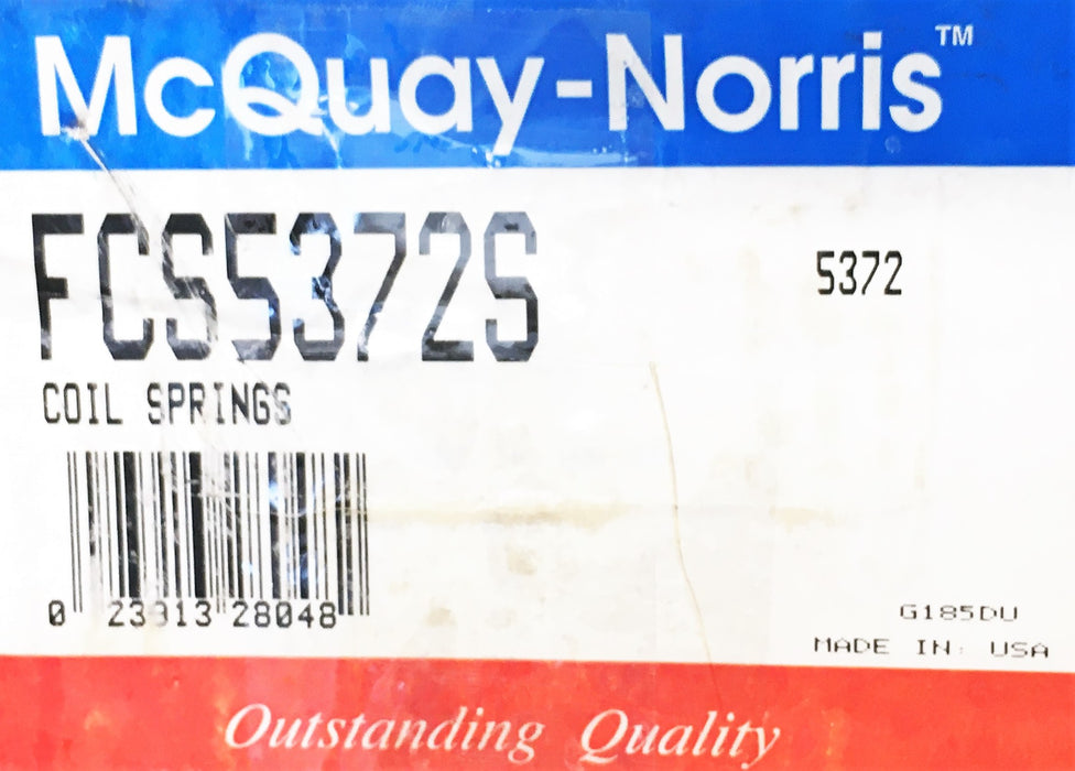 McQuay-Norris Suspension Coil Spring Set Black Pair FCS5372S NOS