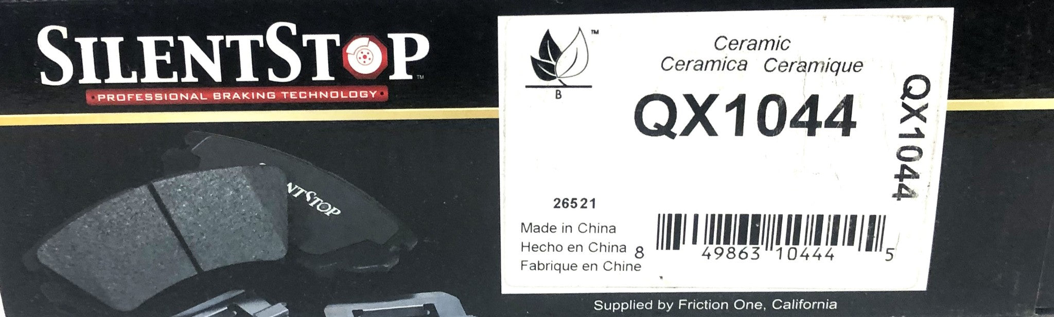 Silent Stop Ceramic Brake Pad Kit QX1044 NOS