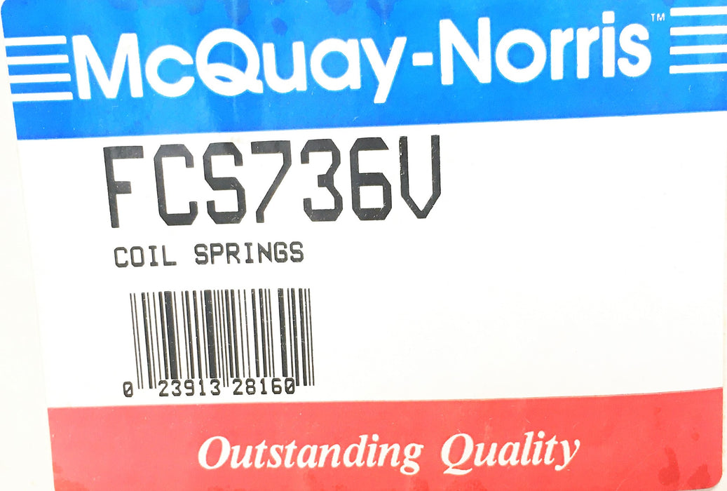 McQuay-Norris Suspension Coil Spring Set Black Pair FCS736V NOS