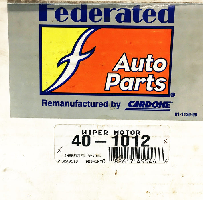 Federated Auto Parts Cardone Wiper Motor 40-1012 REMANUFACTURED