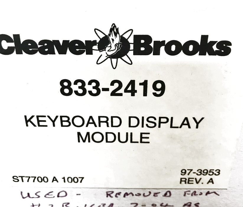 Cleaver Brooks Keyboard Display Module 833-2419 NOS