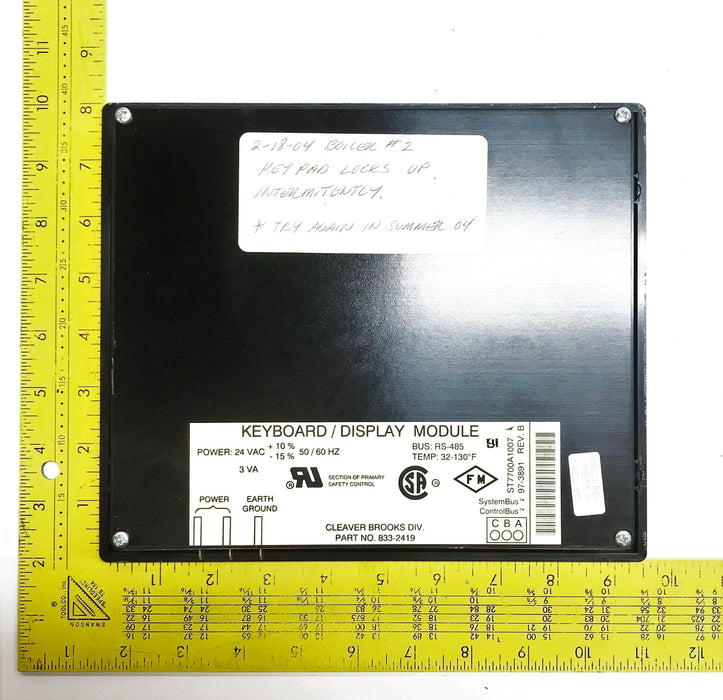Cleaver Brooks Keyboard Display Module 833-2419 NOS