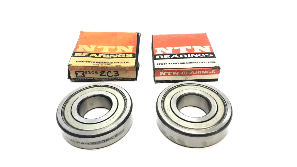 NTN Ball Bearing Made in Japan 6306ZC3 [Lot of 2] NOS