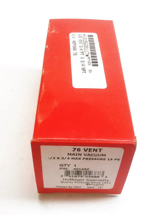 Bell & Gossett Straight Main Steam Vacuum Valve 401432 NOS