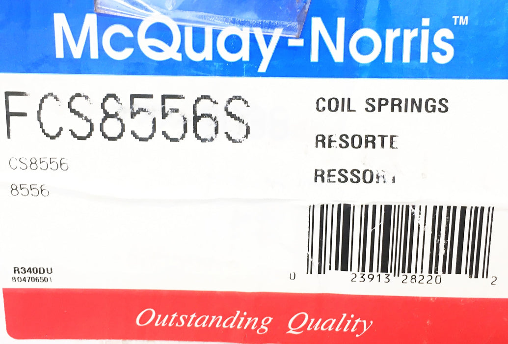 McQuay-Norris Suspension Coil Spring Set Black Pair FCS8556S NOS