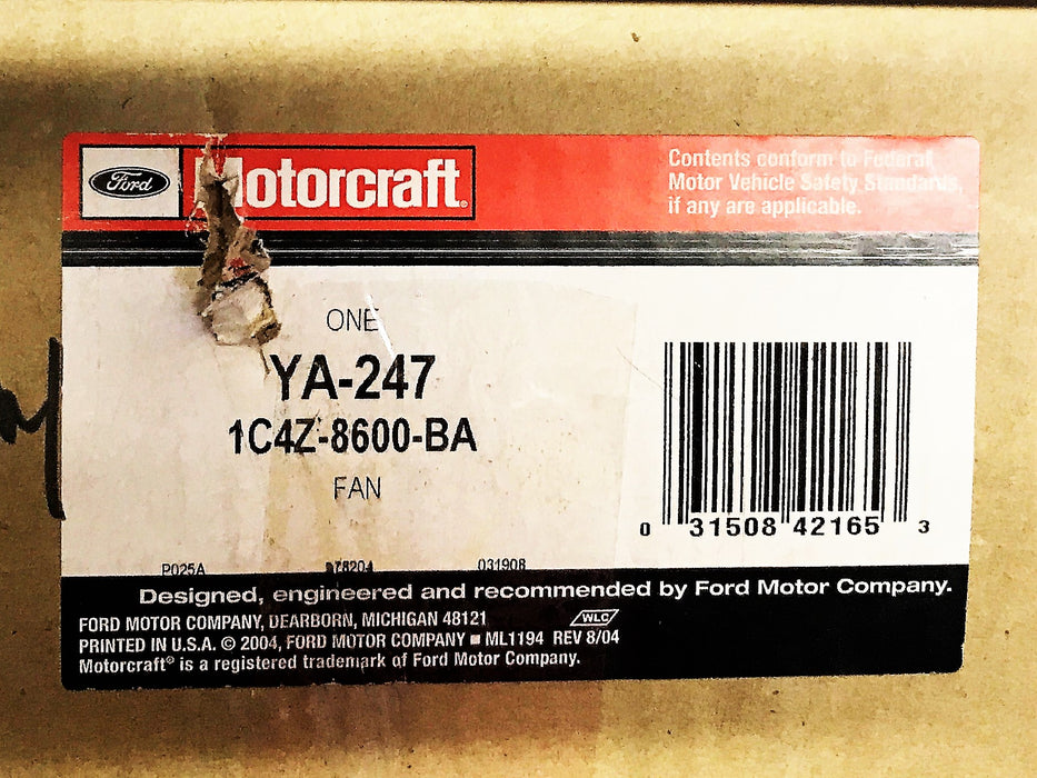 Motorcraft Engine Cooling Fan Blade YA-247 NOS