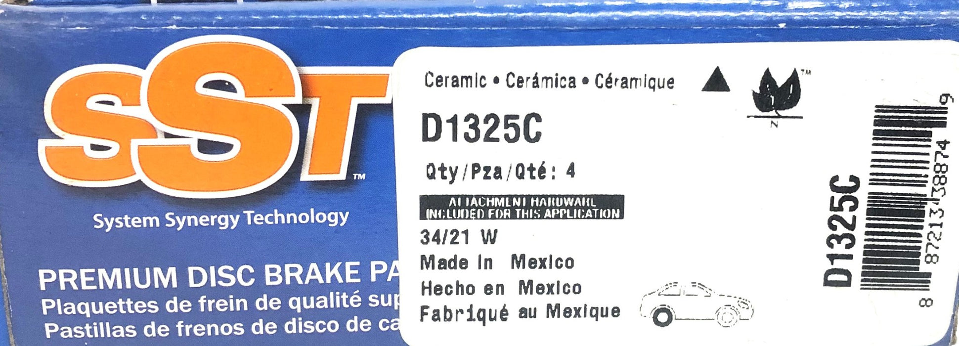 SST By Raybestos Bendix Ceramic Rear Disc Brake Pad Friction Kit D1325C NOS