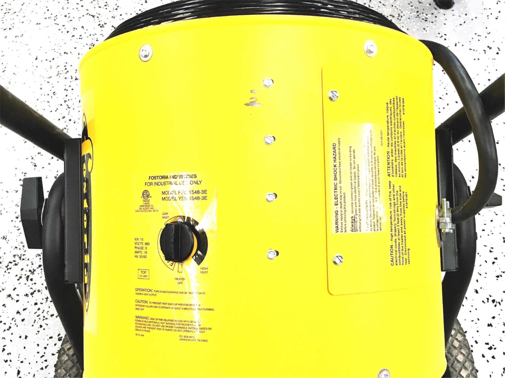 Fostoria 15KW 480V 3Phase 18AMP Portable Heater FES-1548-3E (YES-1548- –  governmenttransitsurplus.com