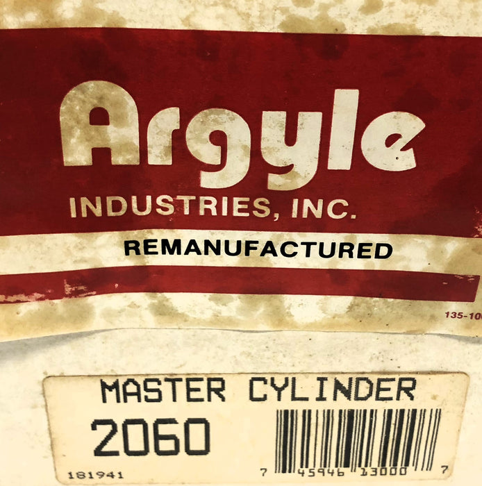 Argyle Nissan Brake Master Cylinder 2060 REMANUFACTURED